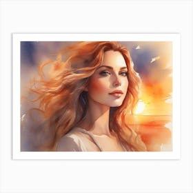 Woman In The Sun 4 Art Print