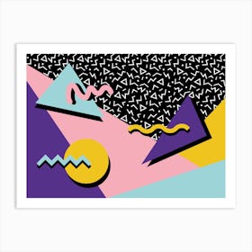 Memphis Pattern Retro Synthwave 80s Nostalgia Outrun Shapes Artwork Art Print