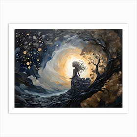 Girl In The Forest Art Print