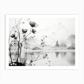 Nature Abstract Black And White 1 Art Print