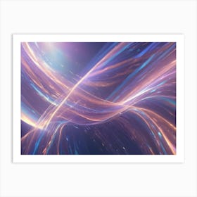 Abstract Background Of Flowing, Luminous Lines In Shades Of Pink, Purple, And Blue, Creating A Sense Of Energy And Movement Art Print