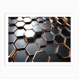 3d Hexagon Honeycomb Art Print