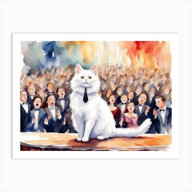 Cat On Stage Art Print