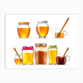 Set Of Honey Jars Art Print