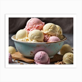 Ice Cream In A Bowl Art Print