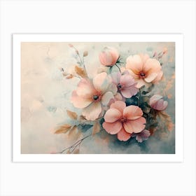 Flowers In A Watercolor Style 1 Poster