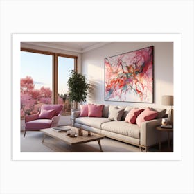 Pink Living Room Art Print
