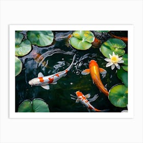 Koi Fish On Acrylic 1 Art Print