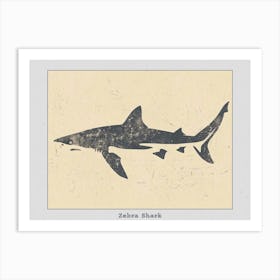 Zebra Shark Silhouette 5 Poster Art Print