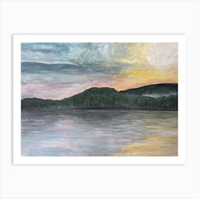 Sunset Over The Lake Art Print