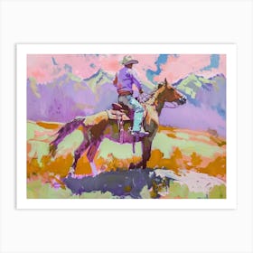 Neon Cowboy In Sierra Nevada 2 Painting Art Print