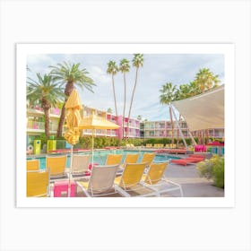 Saguaro Hotel Pool In Palm Springs Art Print