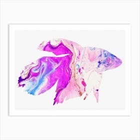 Animal Negative Space ― Betta Fish Purple Striated Art Print