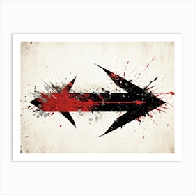 Arrow Icon Embodying Progress And Time Incorporates A Grunge Aesthetic With Splattered Paint On A V (3) Art Print