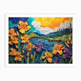 Iris Painting ala Vincent 2 Art Print