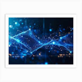 Abstract Digital Banner Featuring Interconnected Data Points Symbolizing An Ai Network Three Dimens (6) Art Print