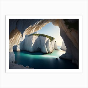 White Cliffs Cave Standing On The Mediterranean Coast Art Print