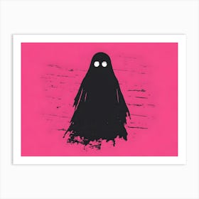 Ghost On Pink Background 1 Art Print