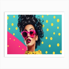 Portrait Of A Woman In Sunglasses 1 Art Print