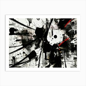 Resistance Abstract Black And White 7 Art Print