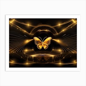 Golden Butterfly 19 Art Print