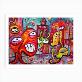 Monsters In The City Art Print