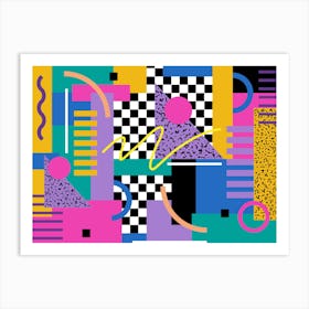 Memphis Pattern 80s Retro Vaporwave 90s Art Art Print
