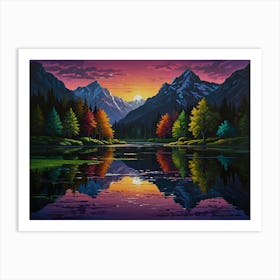 Sunset In The Mountains 13 Art Print