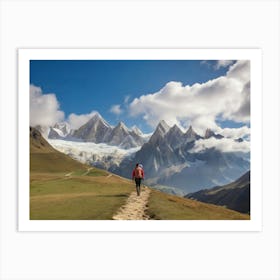 Person Walking In The Mountains Art Print