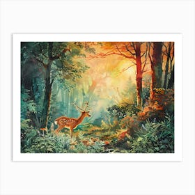 Deer In The Forest 6 Art Print