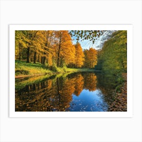 Serene Autumn Reflections 8 Art Print