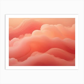 Smooth, Rolling Waves Of Pink Clouds Create A Serene And Dreamy Abstract Landscape Art Print