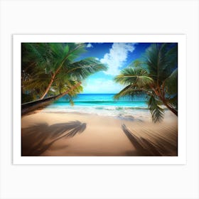 Palm Trees On The Beach 2 Art Print