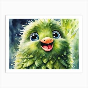Fuzzy Pickle Baby (Watercolor) Art Print