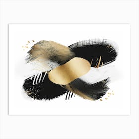 Abstract Black And Gold Painting 87 Art Print