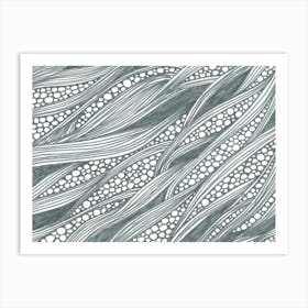 lines, bubbles and waves Art Print