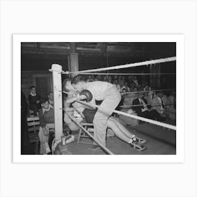 Second Tending To Boxer In Corner Of Ring, Rayne, Louisiana By Russell Lee Art Print