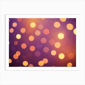 Abstract Image Of A Blurred Background With A Pattern Of Round, Golden Lights Art Print