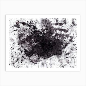 'Black And White' Abstract black paint background. Abstract artwork. Art Print