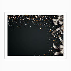 Silver Ribbons And Confetti Art Print