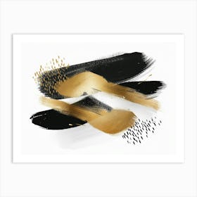 Gold And Black Abstract Painting 84 Art Print