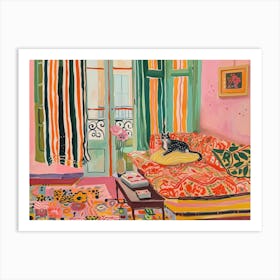 Cat Lisbon Matisse Style Landscape Art Print