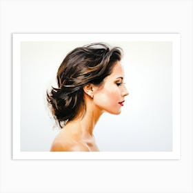 Side Profile Of Beautiful Woman Oil Painting 38 Art Print