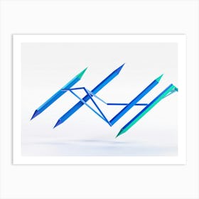 Abstract Concept Of Dynamic Arrows Representing Growth And Progression Intertwined Lines Forming A (6) Art Print