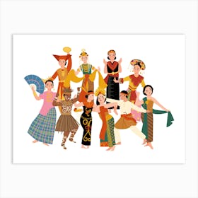 Festival Vibes Indonesian Dancers Art Print