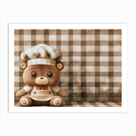 Teddy Bear In Chef Hat Art Print