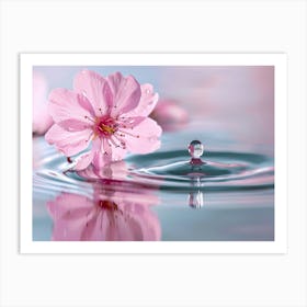 Cherry Blossoms In Water 2 Art Print