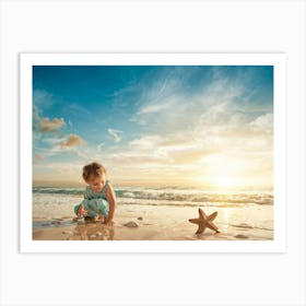 Starfish On The Beach Art Print