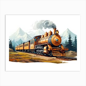 Train In The Mountains 2 Art Print