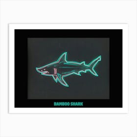 Neon Aqua Bamboo Shark 5 Poster Art Print